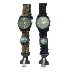 Whistle Watch Fire Starter Compass Paracord