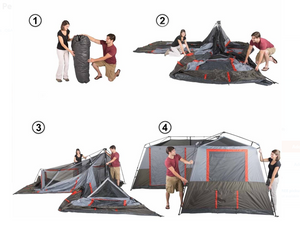 12 Person 3 Room l-Shaped Instant Cabin Tent