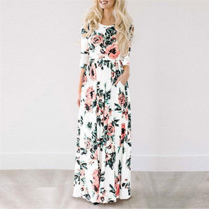 2019 Summer Long Dress Floral Print