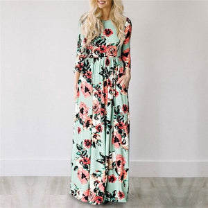 2019 Summer Long Dress Floral Print