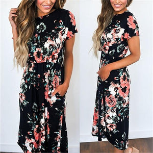 2019 Summer Long Dress Floral Print