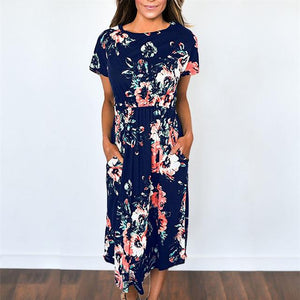 2019 Summer Long Dress Floral Print