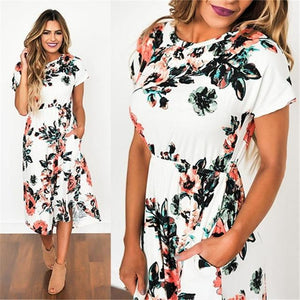 2019 Summer Long Dress Floral Print