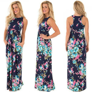 2019 Summer Long Dress Floral Print